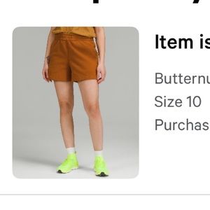 Lululemon loungeful high rise shorts butternut brown size 10